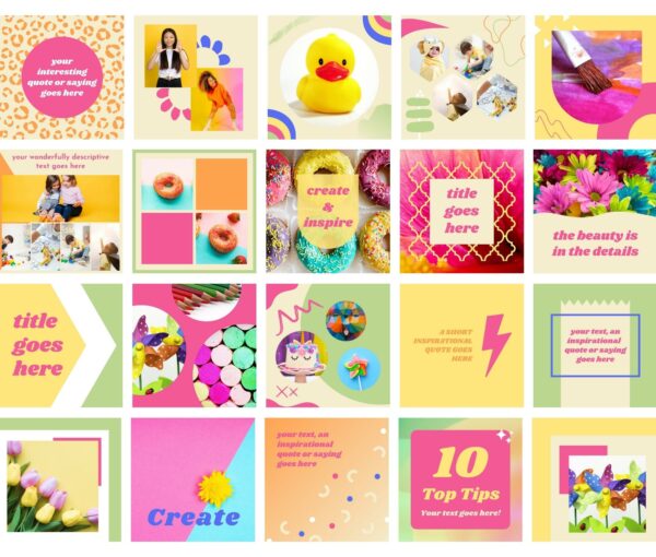 100 Colorful Social Media Canva Templates