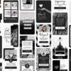 60 Black & White Pinterest Canva Templates