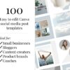 100 Minimalist Social Media Canva Templates