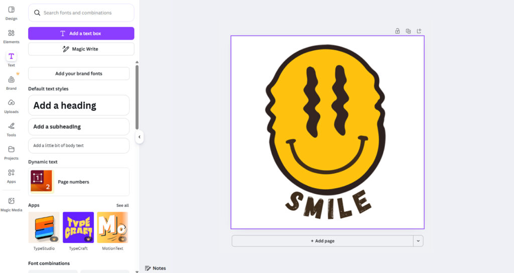 screenshot creating a sticker design in Canva.com