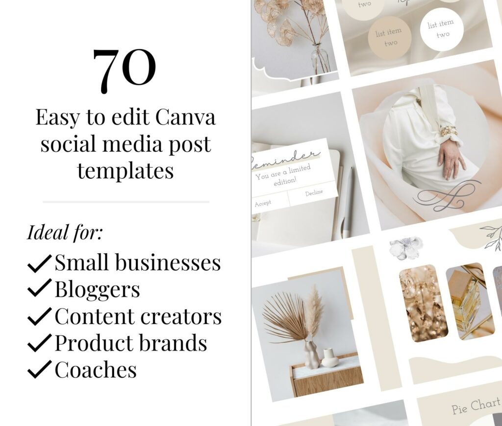 Social Media Canva Templates | Natural Elegance Collection