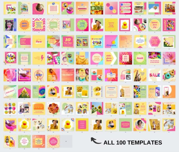 100 Colorful Social Media Canva Templates