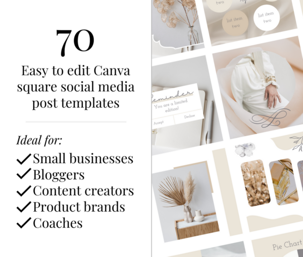 Social Media Canva Templates | Natural Elegance Collection