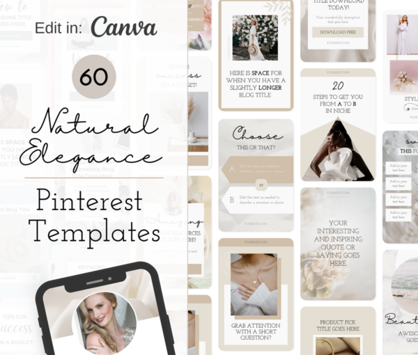 Pinterest Canva Templates | Natural Elegance Collection