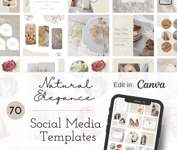 Social Media Canva Templates | Natural Elegance Collection