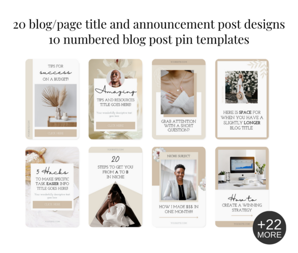 Pinterest Canva Templates | Natural Elegance Collection