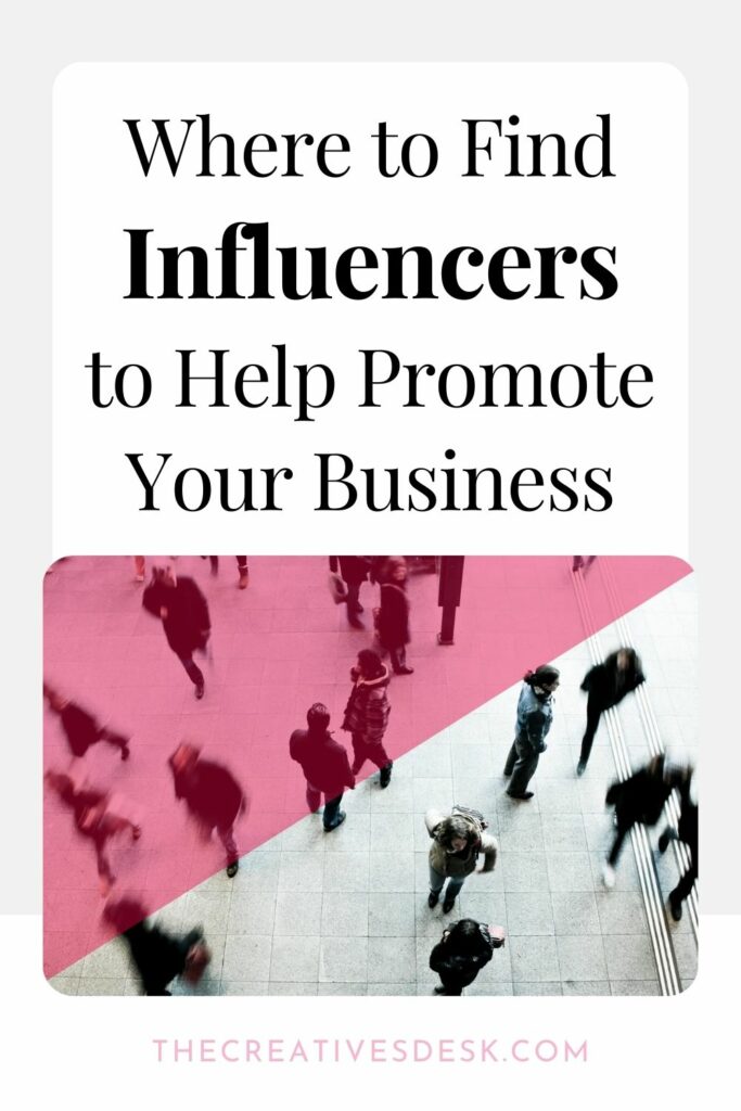 Pinterest pin image that features a crowded entrance way for the blog post Where to Find Influencers To Help Promote Your Small Business