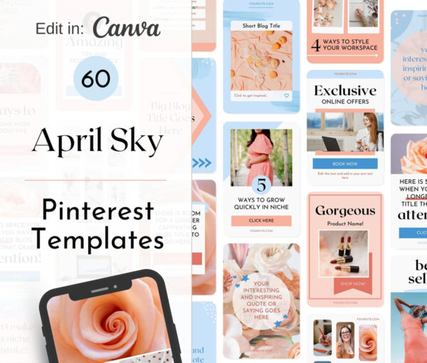 April Sky Canva Pinterest Templates