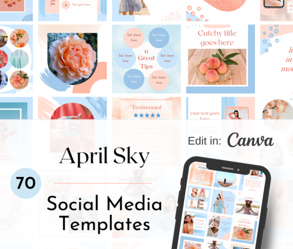 Social Media Canva Templates | April Sky Collection