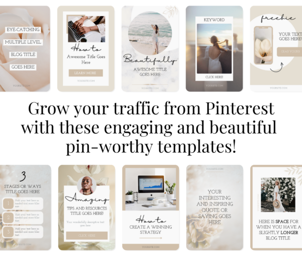 Pinterest Canva Templates | Natural Elegance Collection