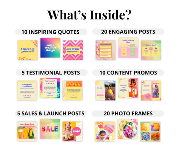 Colorful Branded Social Media Templates for Canva