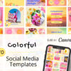 Colorful Social Media Canva Templates