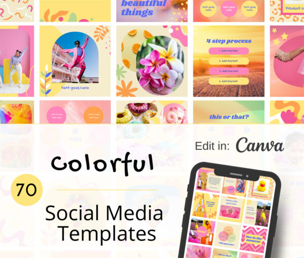 Colorful Social Media Canva Templates