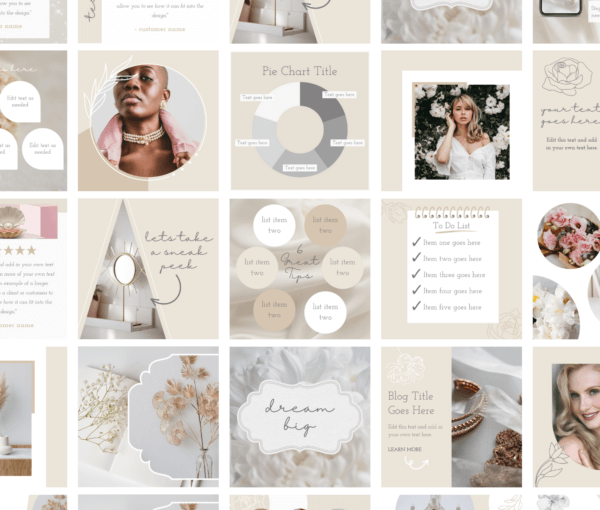 Social Media Canva Templates | Natural Elegance Collection