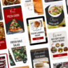screenshot of several food blog pin designs