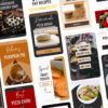 screenshot of several food blog pin designs
