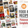 Title and screenshot of several food blog pin designs