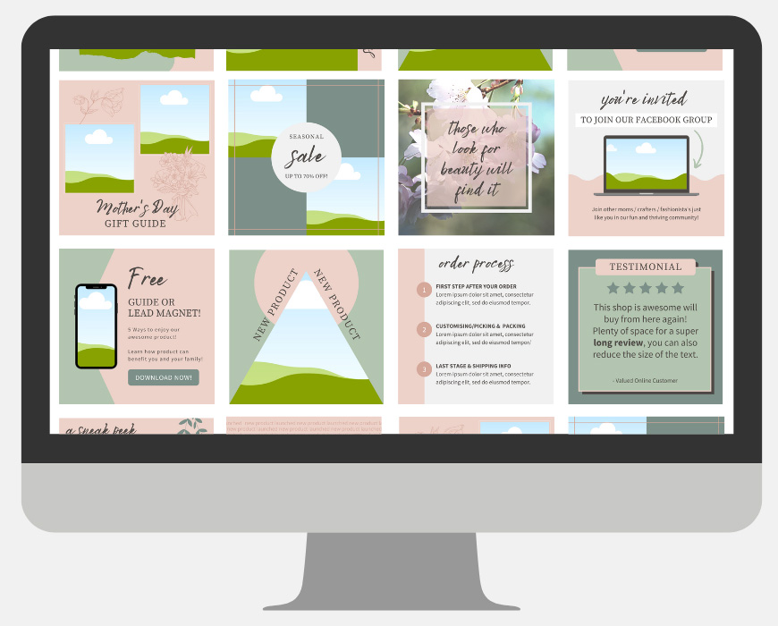 Free Canva Templates for Small Business mockup image on computer