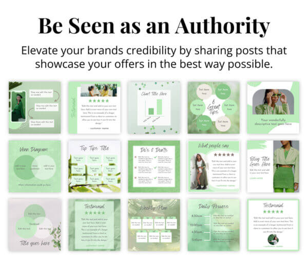 Green Business Social Media Post Canva Templates