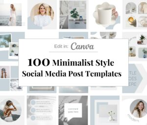 100 Minimalist Social Media Canva Templates