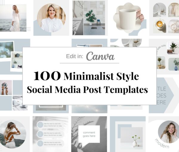 100 Minimalist Social Media Canva Templates