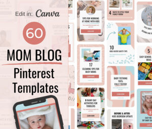 Mom Blogger Pinterest Templates for Canva
