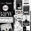 Black & White Pinterest Canva Templates