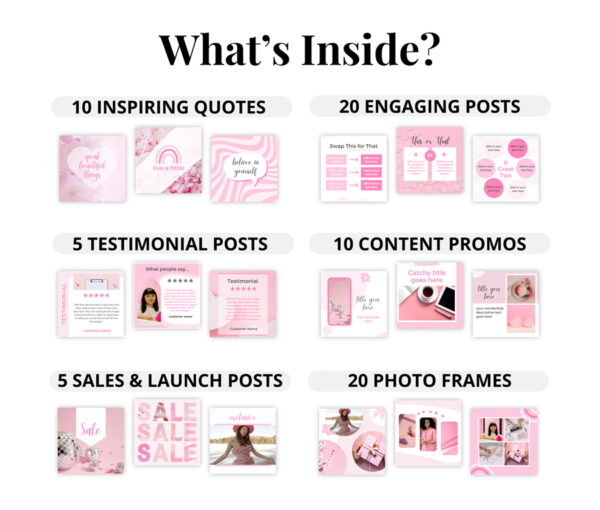 Pink business social media canva templates