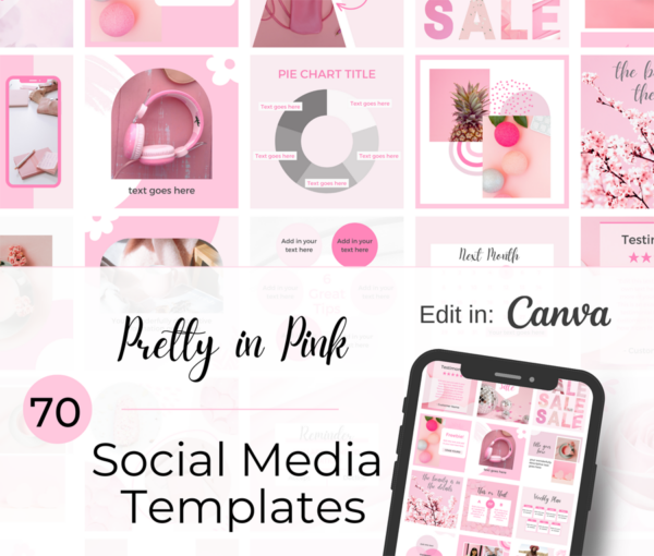 Social Media Canva Templates | Pretty in Pink Collection