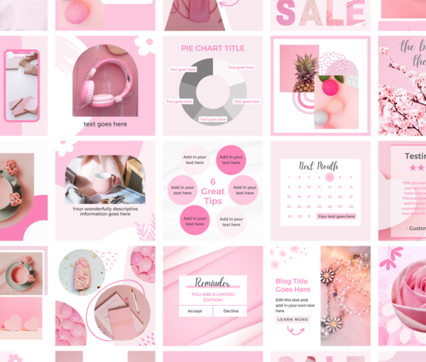 Social Media Canva Templates | Pretty in Pink Collection