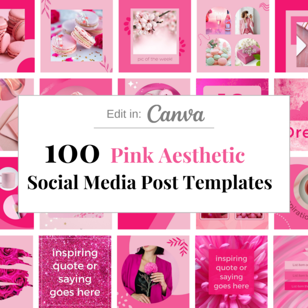 Pink Social Media Canva Templates