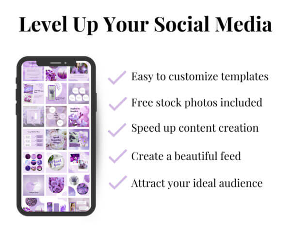 Purple Branded Business Social Media Post Templates for Canva