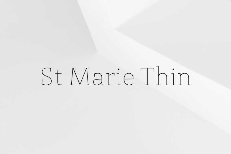 St Marie Thin font example