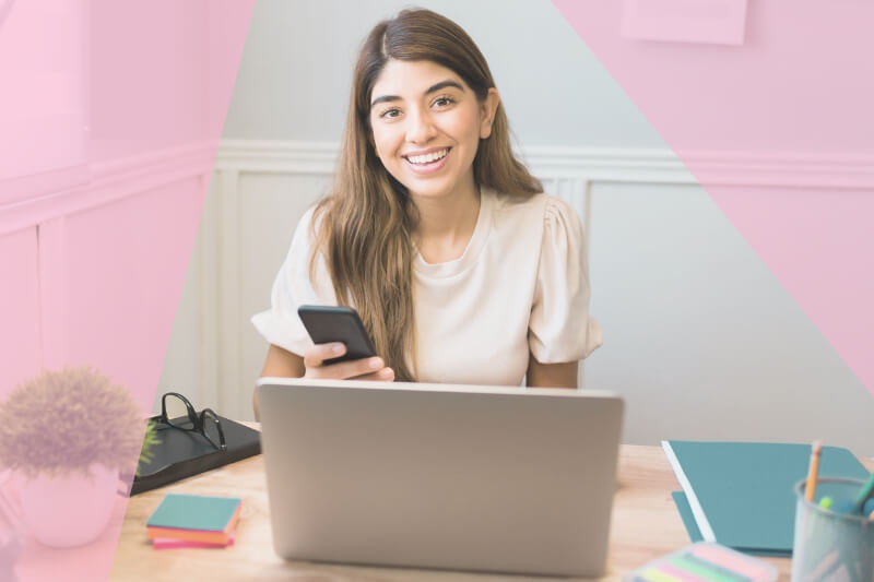 woman working on a laptop