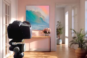 camera filming real estate listing for promotion